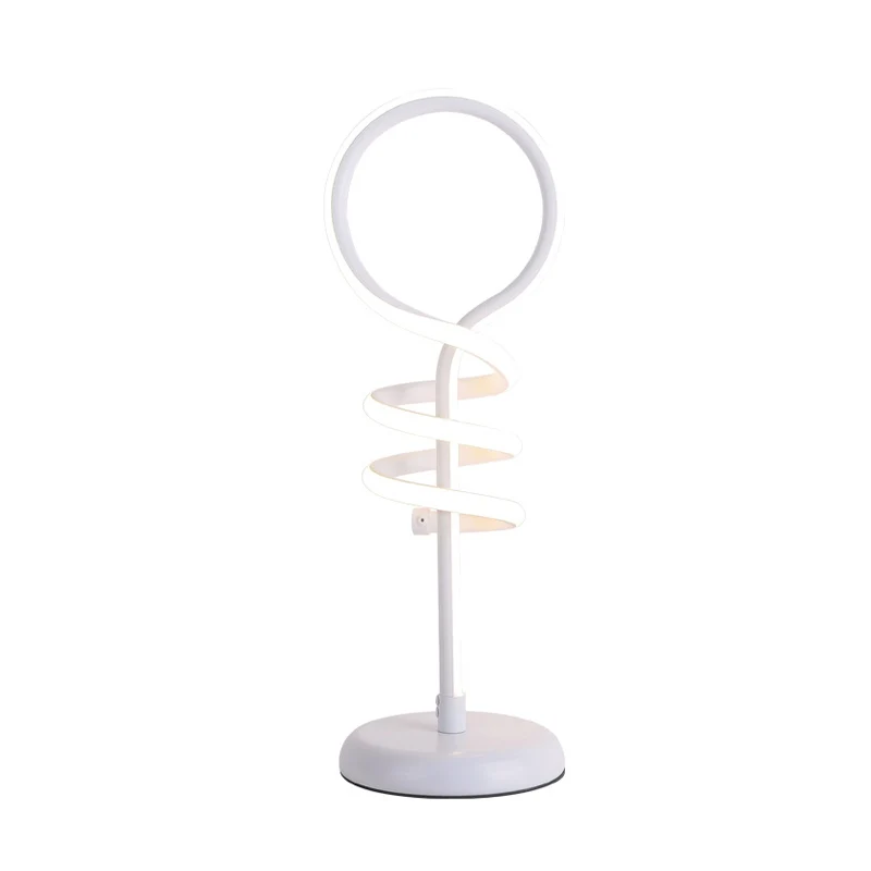 Witte Lollipop Bureaulamp Eigentijdse LED-acrylleeslamp met spiraalvormig ontwerp warm/wit licht Clearhalo