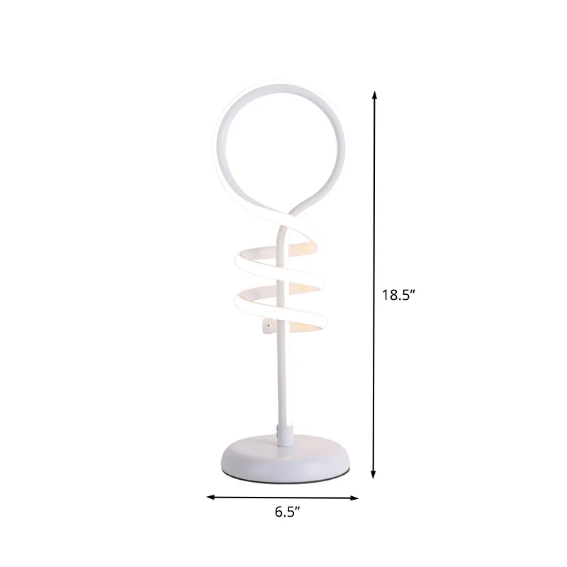 Witte Lollipop Bureaulamp Eigentijdse LED-acrylleeslamp met spiraalvormig ontwerp warm/wit licht Clearhalo