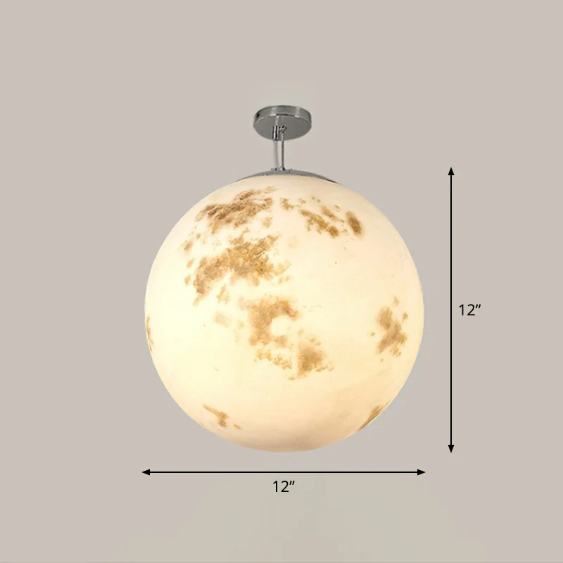 Witte maan ophangverlichting Noordse hanglamp van hars met één lamp voor restaurant Clearhalo