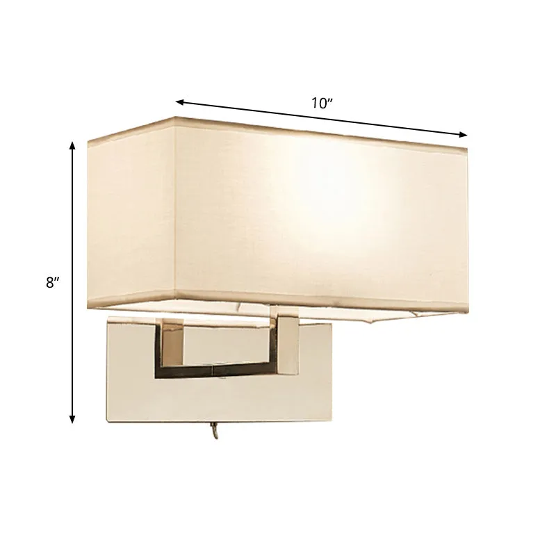 Witte rechthoekige wandkandelaar Verlichting Modernisme Stof LED-wandmontagelamp voor slaapkamer Clearhalo