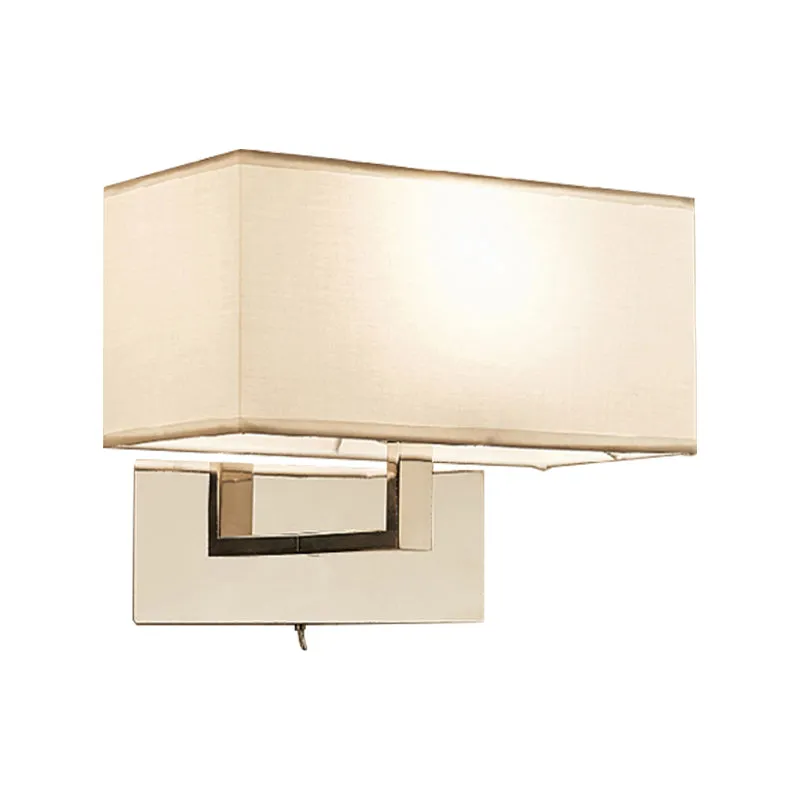 Witte rechthoekige wandkandelaar Verlichting Modernisme Stof LED-wandmontagelamp voor slaapkamer Clearhalo
