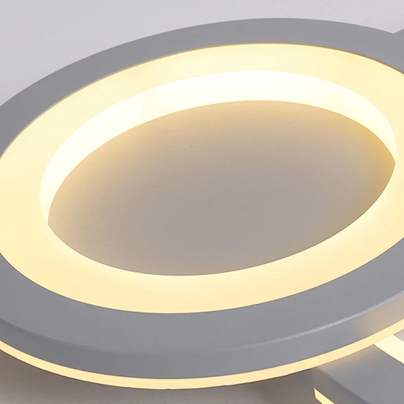 Witte ring- en ovale plafondlamp Eenvoudig acryl LED-inbouwlicht voor volwassen kinderkamer Clearhalo