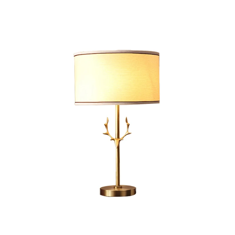 Witte ronde tafellamp, minimalistisch, stoffen nachtlamp met 1 kop en geweidecoratie Clearhalo