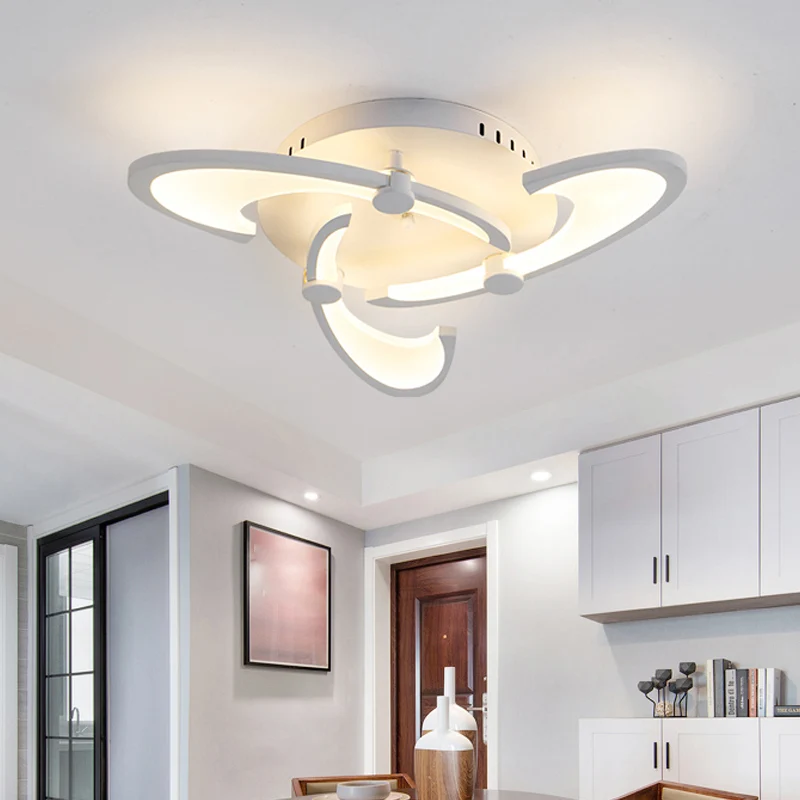 Witte spiraalvormige bloemeninbouwlamp Modernisme 3/6/12-kops acryl semi-inbouwplafondlamp warm/wit licht Clearhalo