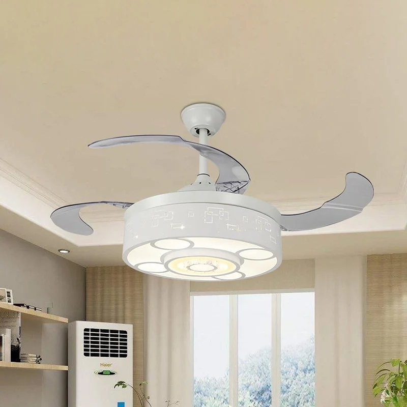 Witte trommel, semi-gemonteerd ventilatorlicht, eenvoudige afstandsbediening/muurbediening/frequentie converteerbare LED-k...