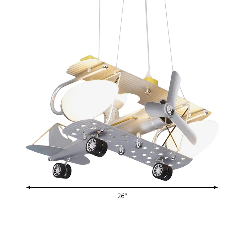 Witte vliegtuighangende verlichtingsarmaturen Moderne metalen hangende kroonluchter voor de kleuterschool Clearhalo