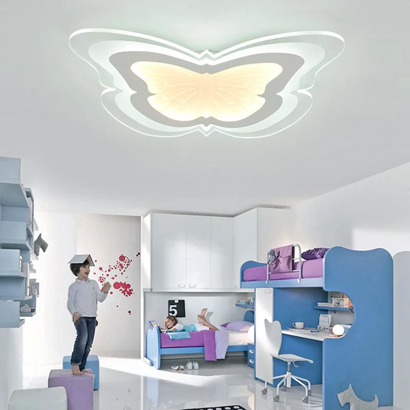 Witte vlinder LED-plafondlamp met insectenthema acryl inbouwlamp voor de gang van de kleuterschool Clearhalo