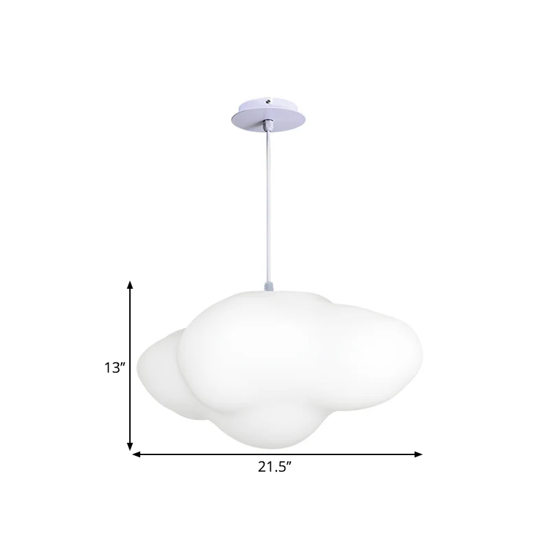 Witte wolk hanglamp cartoon 1-kops kunststof hangende plafondlamp voor speelkamer Clearhalo