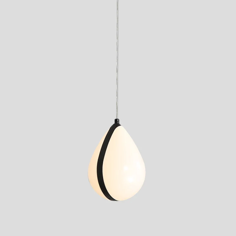 Witte en zwarte waterdruppel hanglamp Moderne 1-lichts acryl LED-plafondhanglamp wit/warm licht Clearhalo