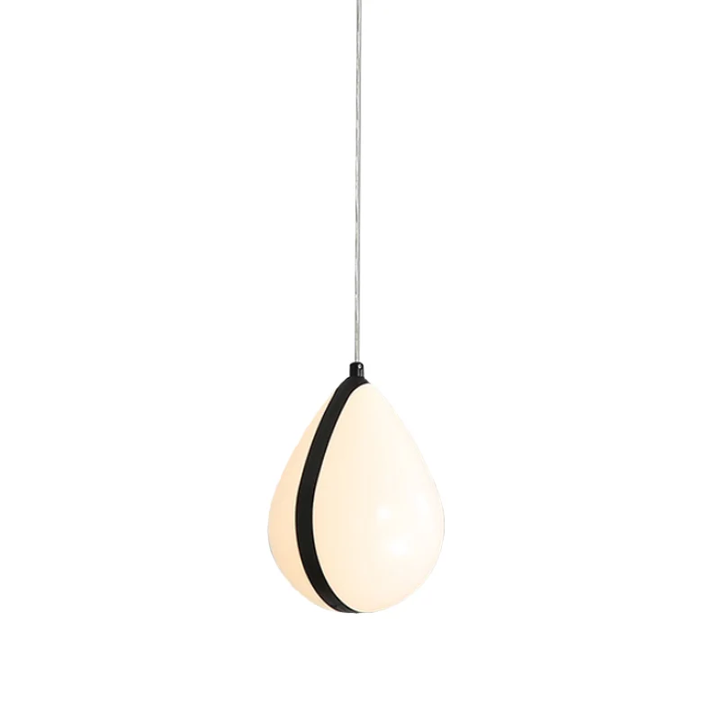 Witte en zwarte waterdruppel hanglamp Moderne 1-lichts acryl LED-plafondhanglamp wit/warm licht Clearhalo