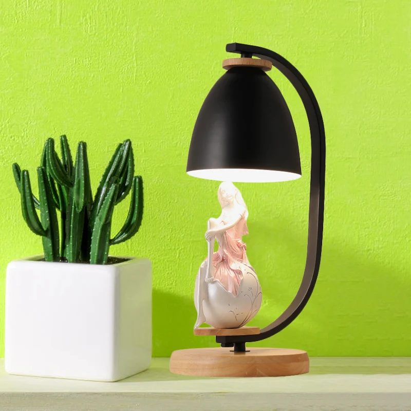 Wit/zwarte afwerking Bell Shade Tafellamp Scandinavische stijl 1-lamps metalen bureaulamp met meisjesdecor Clearhalo