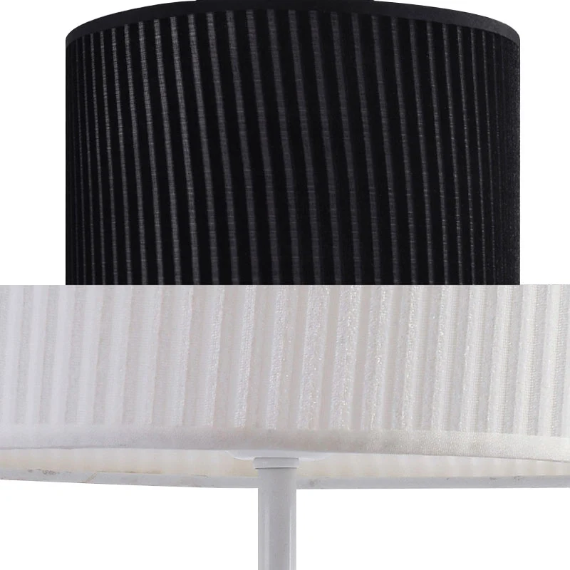 Wit/zwarte studielamp met enkele trommel, modernisme, stoffen LED-leeslamp voor slaapkamer Clearhalo