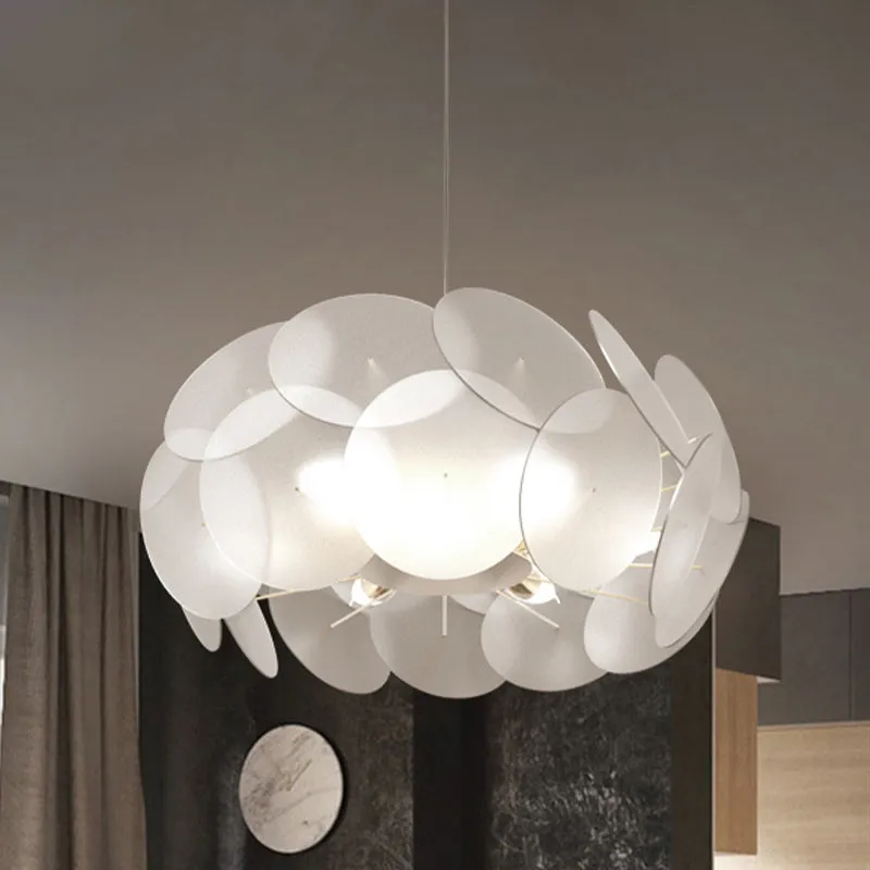 Wolkachtige acryl hanglampset Hedendaagse LED witte plafondhanglamp voor slaapkamer Clearhalo