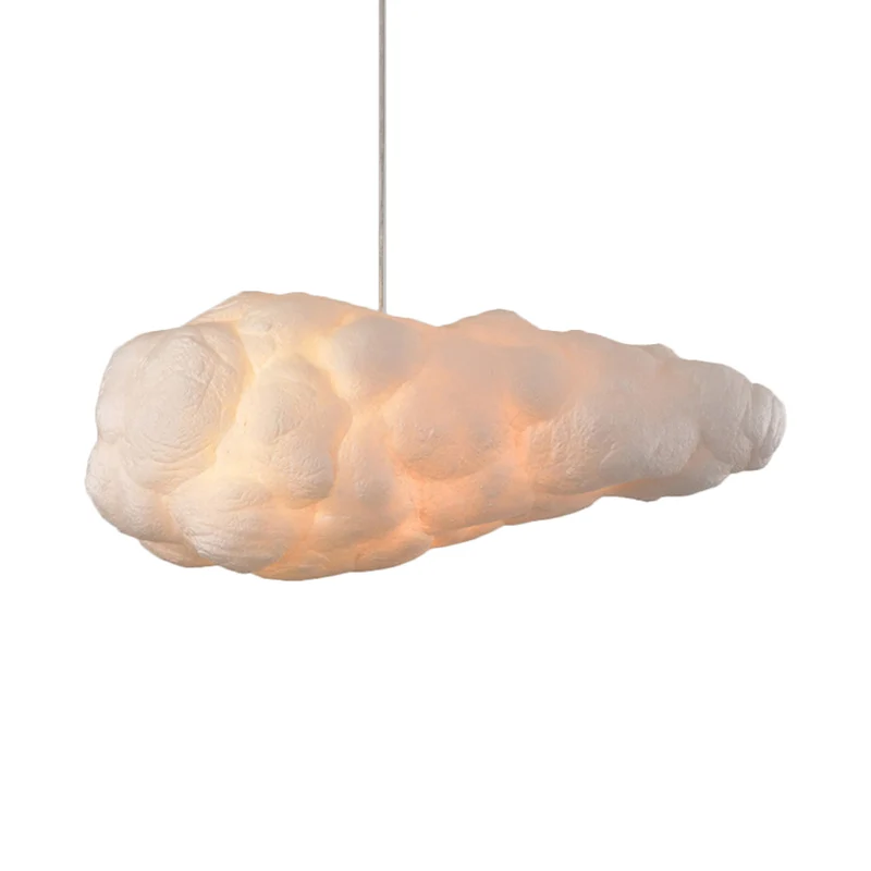 Wolkenhanglamp eigentijdse stijl, katoenen 1/2/4-licht eetkamer plafondarmatuur wit, 14"/16" W Clearhalo
