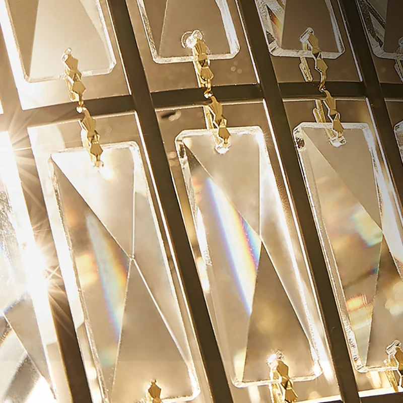 Woonkamer cilindrische hanglamp helder kristal moderne stijlvolle 1-lichts zwarte hanglamp Clearhalo