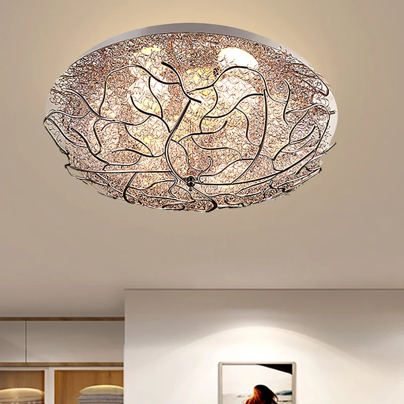 Woonkamer Cirkel Inbouw Plafondlamp Metaal Modern eigentijds Zilver Plafondlamp Clearhalo