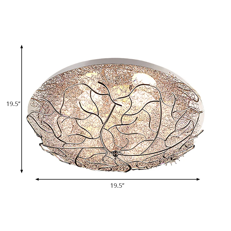 Woonkamer Cirkel Inbouw Plafondlamp Metaal Modern eigentijds Zilver Plafondlamp Clearhalo