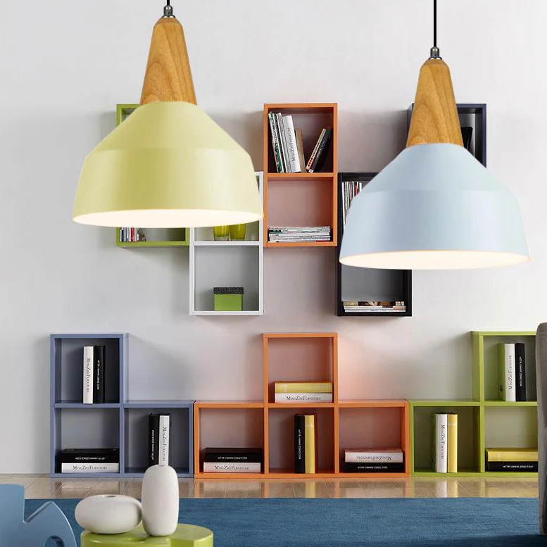 Woonkamer hanglamp aluminium 10/14 inch brede macaron hanglamp met enkele kop en verstelbaar snoer Clearhalo