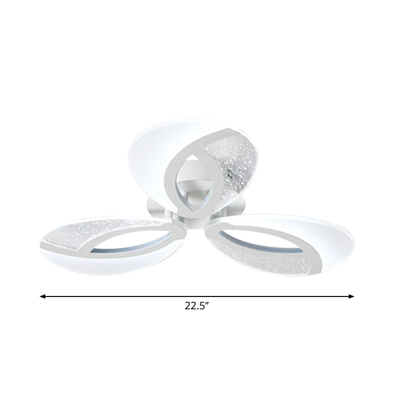 Woonkamer LED semi-inbouwlamp Modern wit ultradunne plafondlamp met bloemen acryl kap, warm/wit licht Clearhalo