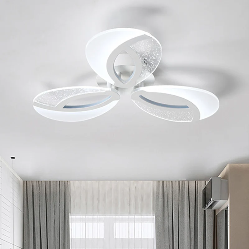 Woonkamer LED semi-inbouwlamp Modern wit ultradunne plafondlamp met bloemen acryl kap, warm/wit licht Clearhalo