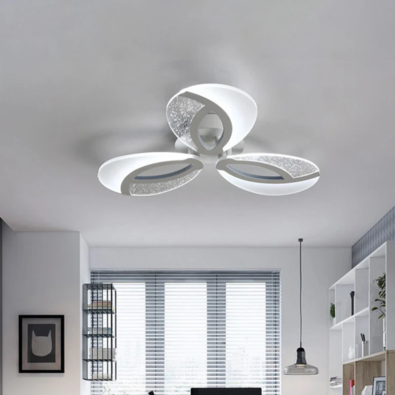 Woonkamer LED semi-inbouwlamp Modern wit ultradunne plafondlamp met bloemen acryl kap, warm/wit licht Clearhalo