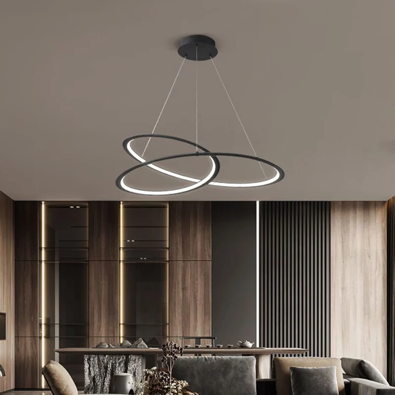 Woonkamerkroonluchterlamp Minimalistische LED-hanglamp met gedraaide aluminium kap Clearhalo