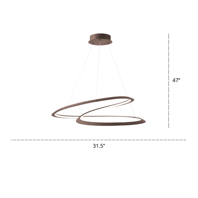 Woonkamerkroonluchterlamp Minimalistische LED-hanglamp met gedraaide aluminium kap Clearhalo