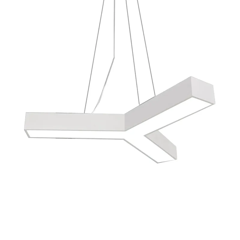 Y-vorm metalen hanglamp moderne led zwart/wit hanglampset met verzonken diffuser, 22"/29"/29,5" breed Clearhalo
