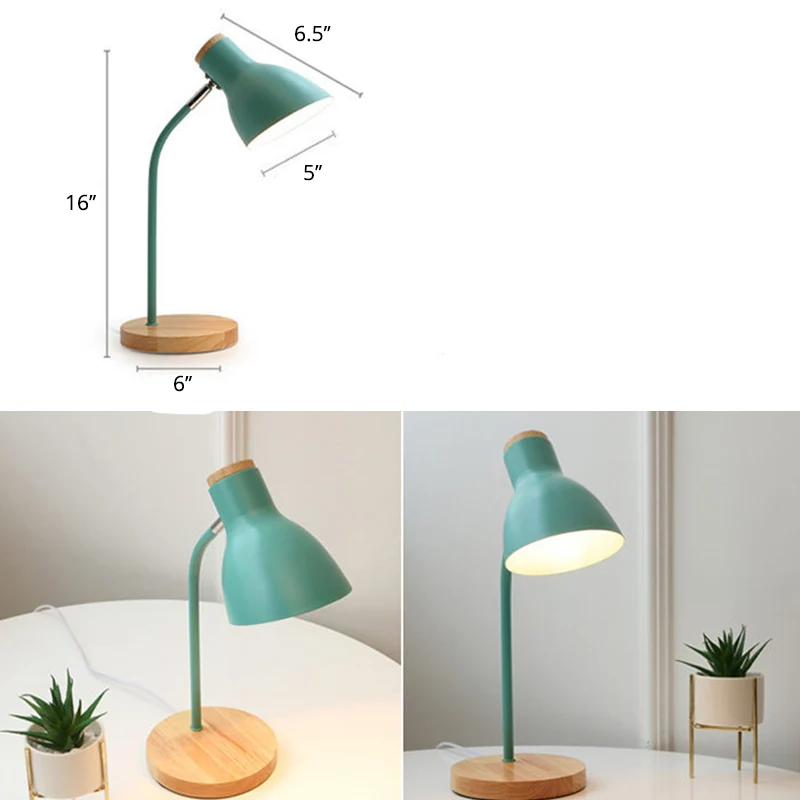 Zaklampvormige draaibare tafellamp Macaron Metaal 1-lichts nachtlamp voor kinderkamer Clearhalo