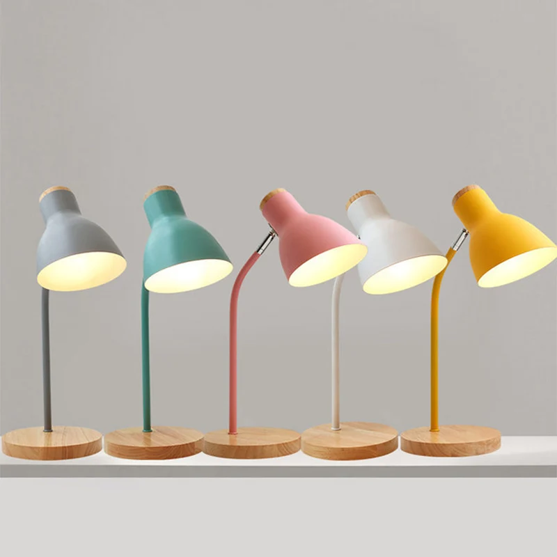 Zaklampvormige draaibare tafellamp Macaron Metaal 1-lichts nachtlamp voor kinderkamer Clearhalo