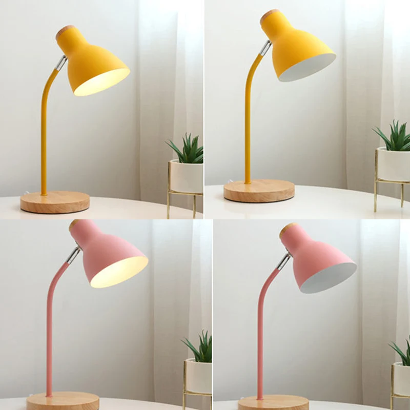 Zaklampvormige draaibare tafellamp Macaron Metaal 1-lichts nachtlamp voor kinderkamer Clearhalo