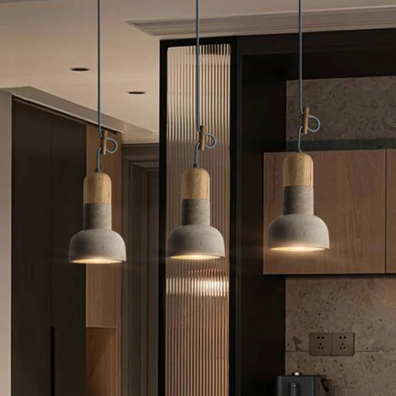 Zaklampvormige eetkamer hanglamp Cement 1 kop Minimalistische plafondverlichting Clearhalo