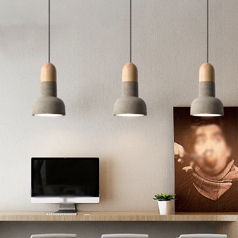 Zaklampvormige plafondlamp Minimalistisch cement 1 lamp Eetkamer hangende hanglamp Clearhalo