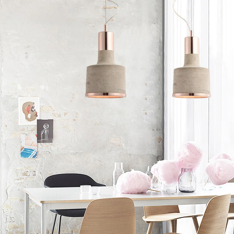 Zaklampvormige plafondlamp Minimalistisch cement 1 lamp Eetkamer hangende hanglamp Clearhalo