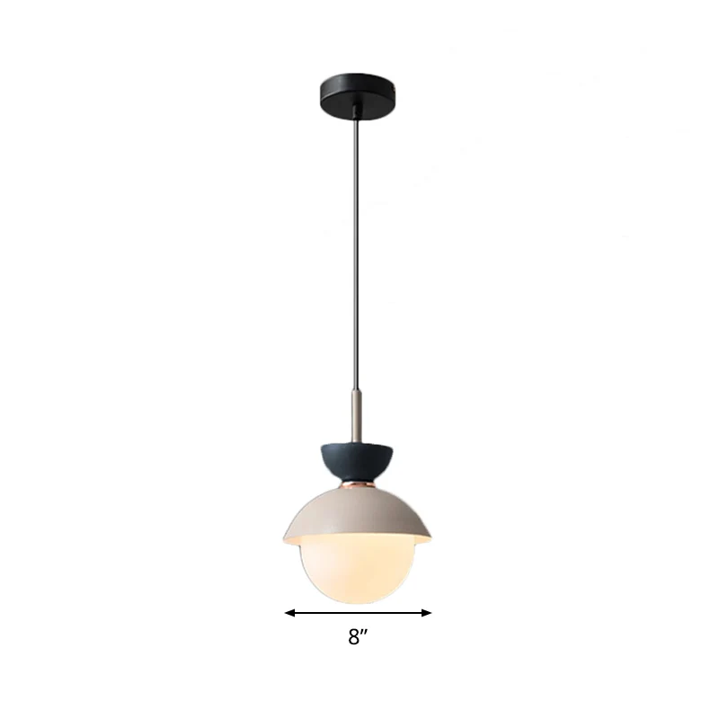 Zandloper hanglamp Macaron Metaal 1 licht Donkerblauw en grijs/donkerblauw en roze/donkerblauw en roze Hanglamp met bol Wi...