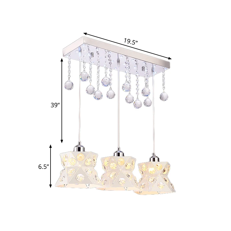 Zandloper Restaurant Meerdere hanglamp ijzer 3 lampen Moderne stijl hanglamp wit Clearhalo