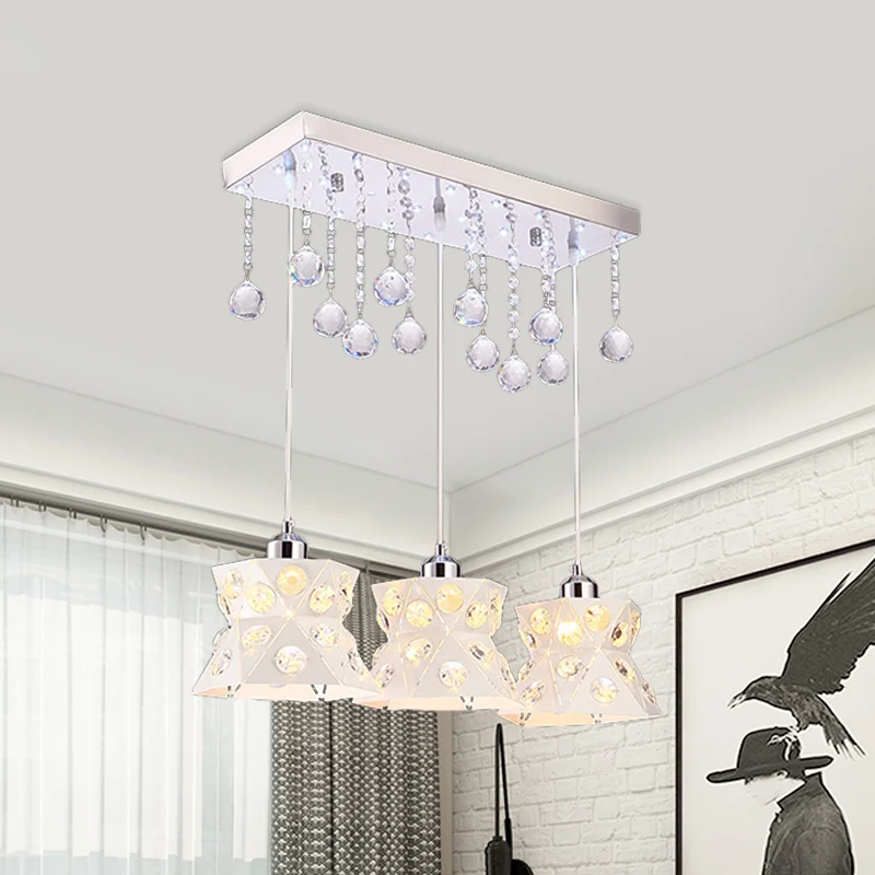 Zandloper Restaurant Meerdere hanglamp ijzer 3 lampen Moderne stijl hanglamp wit Clearhalo