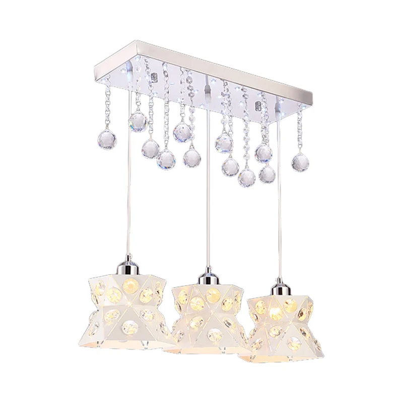 Zandloper Restaurant Meerdere hanglamp ijzer 3 lampen Moderne stijl hanglamp wit Clearhalo