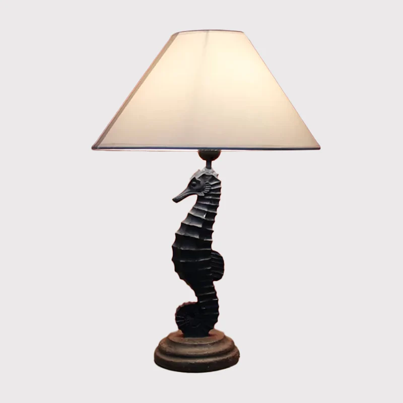 Zeepaardje Basis Slaapkamer Nachtkastje Lamp Hars Enkele Lamp Kinderen Schaduwrijk Tafellicht Donkerblauw/Hemelsblauw/Rood...
