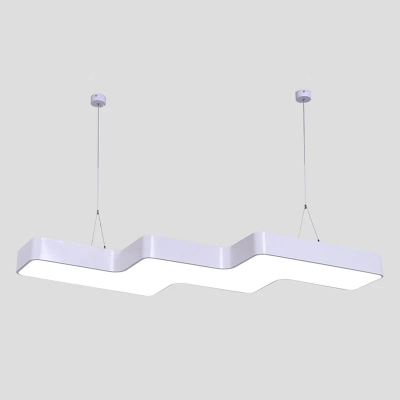 Zigzagvormige plafondlamp Creatieve moderne acryl kantoor LED-downlight-hanger Clearhalo