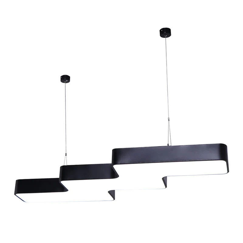 Zigzagvormige plafondlamp Creatieve moderne acryl kantoor LED-downlight-hanger Clearhalo