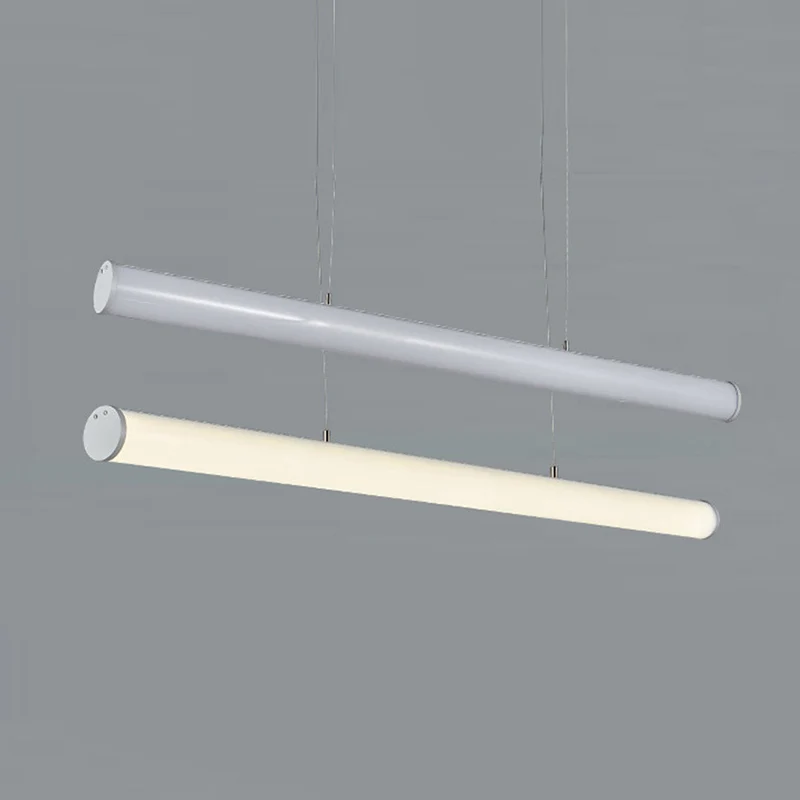 Zilveren buis hanglamp moderne led metalen hangende plafond hanglamp wit/warm/natuurlijk licht Clearhalo