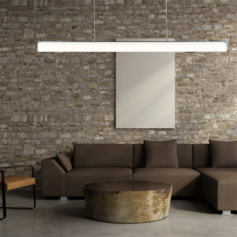 Zilveren buis hanglamp moderne led metalen hangende plafond hanglamp wit/warm/natuurlijk licht Clearhalo