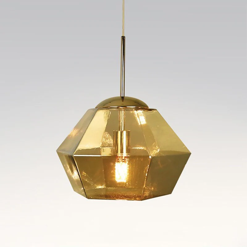 Zilver/goud glazen diamanten hanglamp postmodernisme 1 lamp hangend verlichtingsarmatuur boven tafel Clearhalo