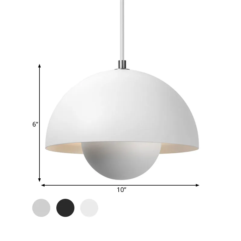 Zilver/rood/geel metalen hanglamp met koepelschaduw Nordic hangende plafondlamp voor eetkamer Clearhalo