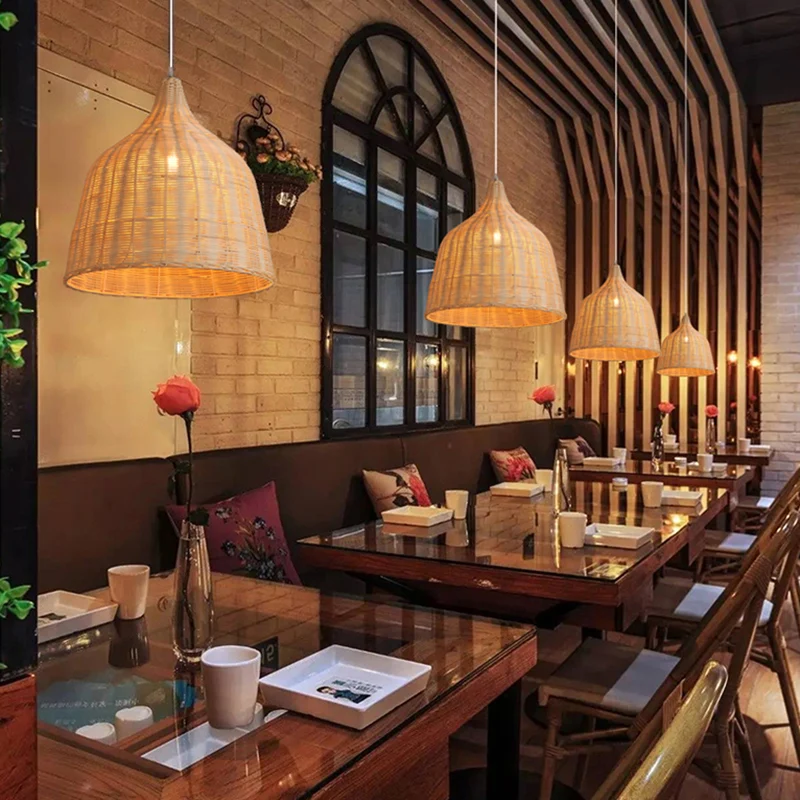 Zuidoost-Azië Handgemaakte hanglamp rotan hedendaagse hanglamp met één lamp hout Clearhalo