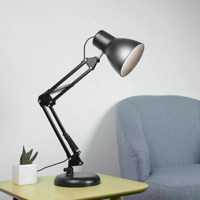 Zwart 1-lichts taakverlichting Industrieel Stijlvolle metalen conische kap Verstelbare bureaulamp zwart voor kantoor Clear...