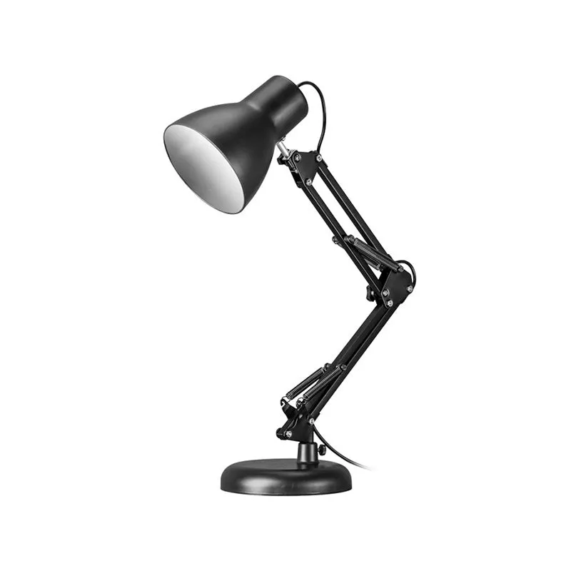 Zwart 1-lichts taakverlichting Industrieel Stijlvolle metalen conische kap Verstelbare bureaulamp zwart voor kantoor Clear...