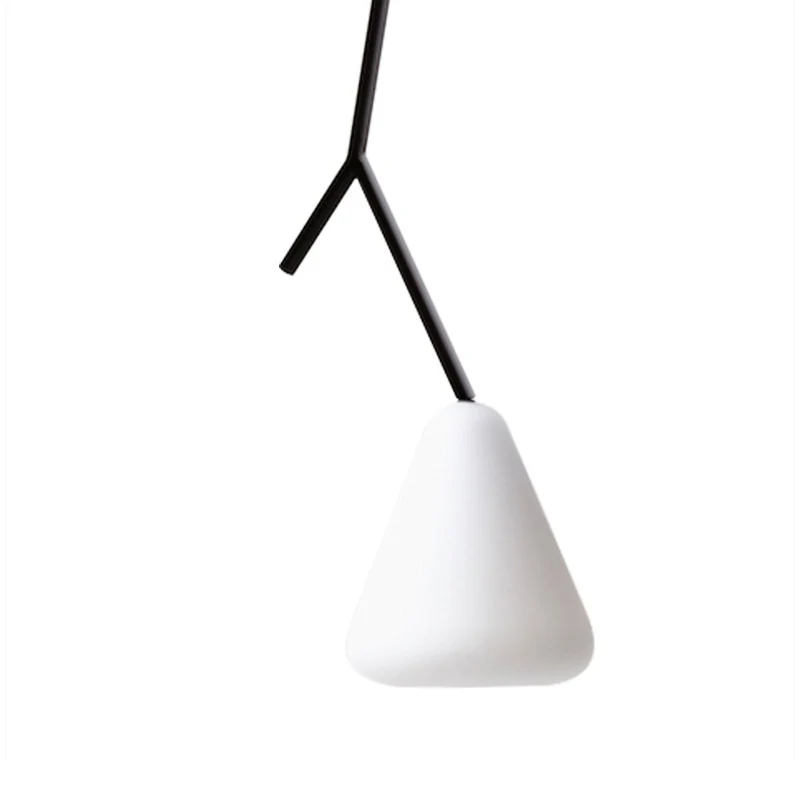 Zwart Branchlet Down Lighting Hanglamp Nordic 1 Lamp Metaal Opgeschort Verlichtingsarmatuur met Conische Blauw/Zwart/Wit G...