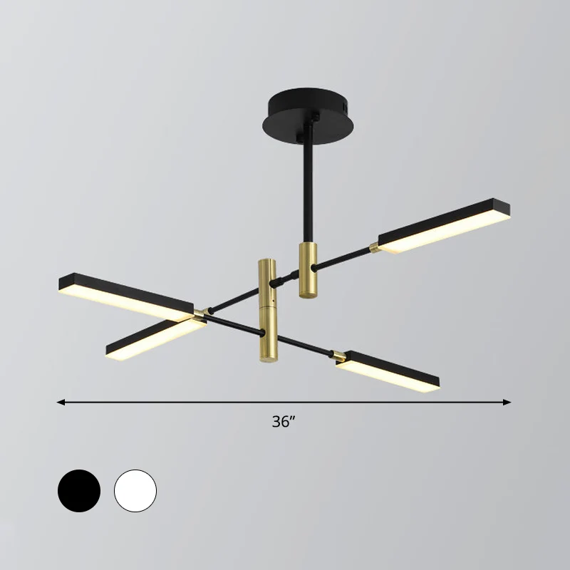 Zwart en goud/wit en goud Spoetnik-plafondlamp Moderne 4/6-lichts acrylkroonluchter de derde versnelling Clearhalo